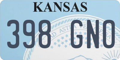 KS license plate 398GNO
