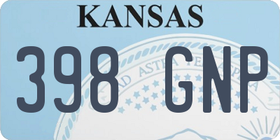 KS license plate 398GNP