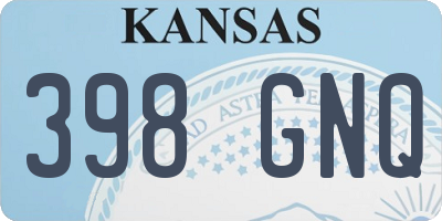 KS license plate 398GNQ