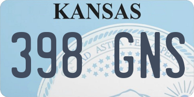 KS license plate 398GNS