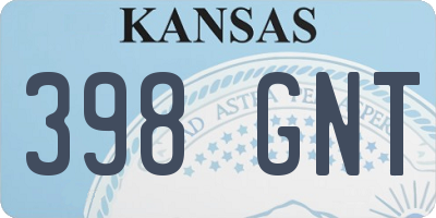 KS license plate 398GNT