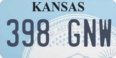 KS license plate 398GNW
