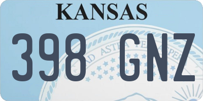 KS license plate 398GNZ