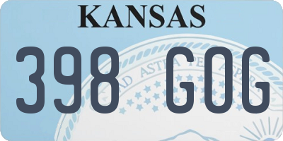 KS license plate 398GOG