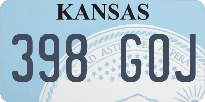 KS license plate 398GOJ