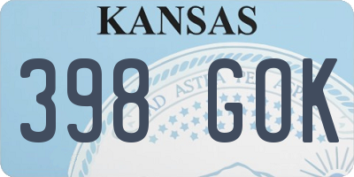 KS license plate 398GOK