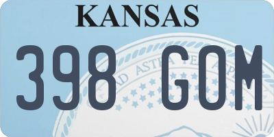 KS license plate 398GOM