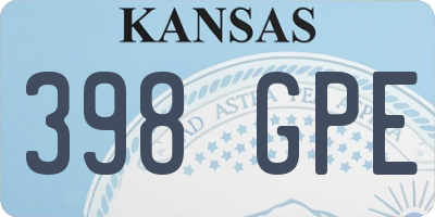KS license plate 398GPE