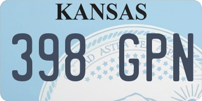 KS license plate 398GPN