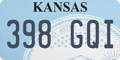 KS license plate 398GQI