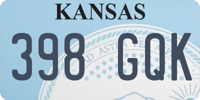 KS license plate 398GQK