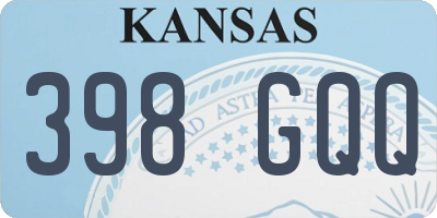 KS license plate 398GQQ