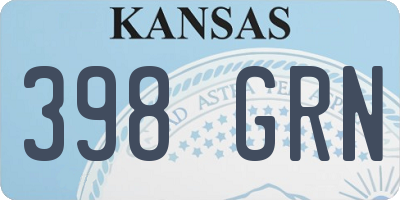 KS license plate 398GRN
