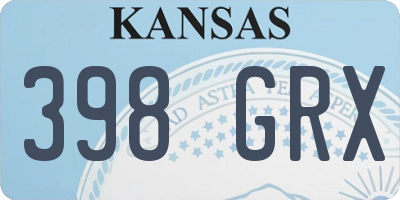 KS license plate 398GRX