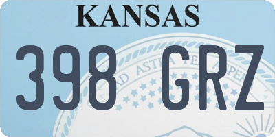 KS license plate 398GRZ