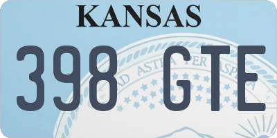 KS license plate 398GTE