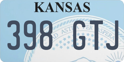 KS license plate 398GTJ