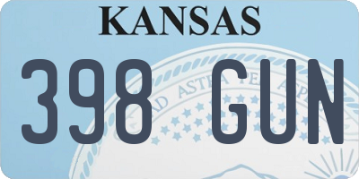 KS license plate 398GUN