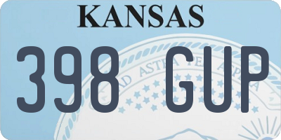 KS license plate 398GUP