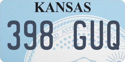 KS license plate 398GUQ