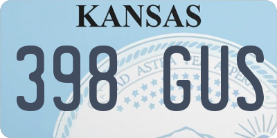 KS license plate 398GUS