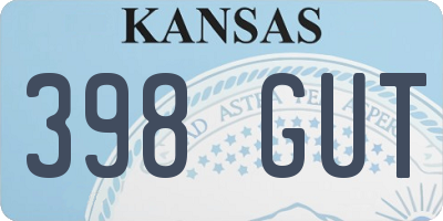 KS license plate 398GUT