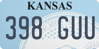 KS license plate 398GUU