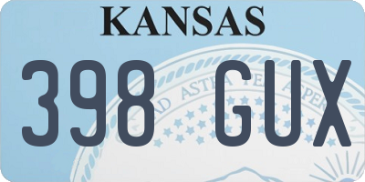 KS license plate 398GUX