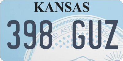 KS license plate 398GUZ