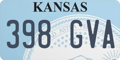 KS license plate 398GVA