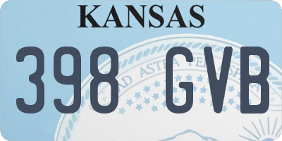KS license plate 398GVB