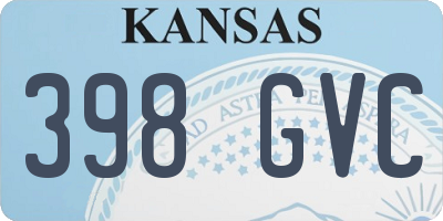 KS license plate 398GVC