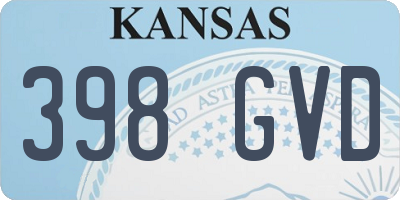 KS license plate 398GVD