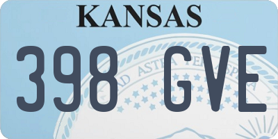 KS license plate 398GVE