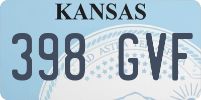KS license plate 398GVF