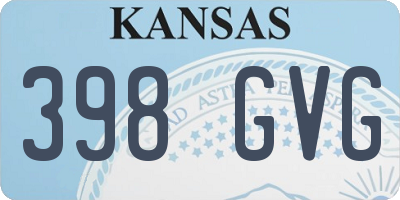KS license plate 398GVG