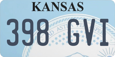 KS license plate 398GVI