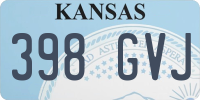 KS license plate 398GVJ