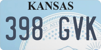 KS license plate 398GVK