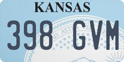 KS license plate 398GVM