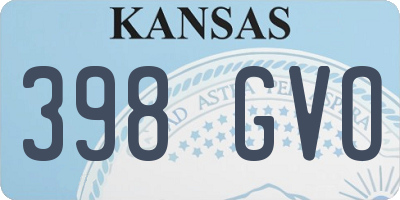 KS license plate 398GVO