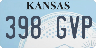 KS license plate 398GVP