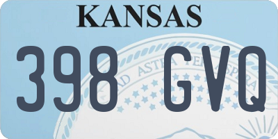 KS license plate 398GVQ