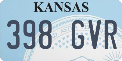 KS license plate 398GVR