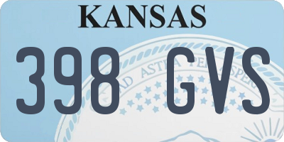 KS license plate 398GVS