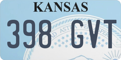 KS license plate 398GVT