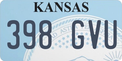 KS license plate 398GVU