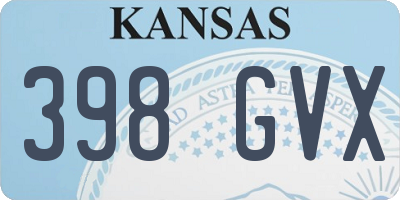 KS license plate 398GVX