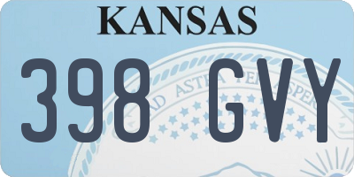 KS license plate 398GVY