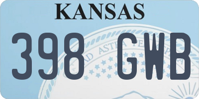KS license plate 398GWB